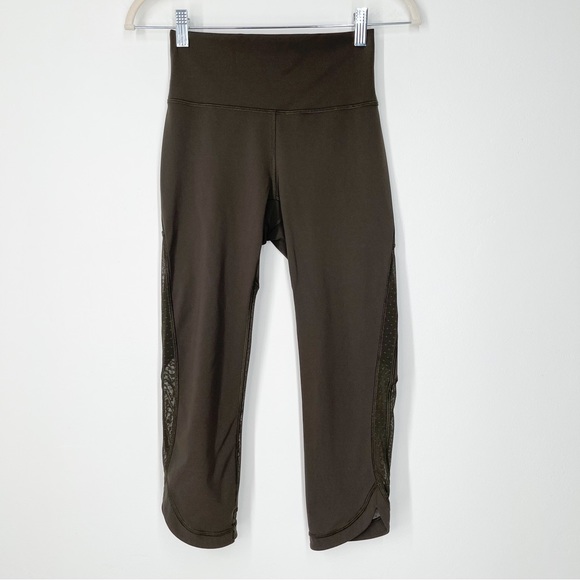 Lululemon Athletica Revitalize Crop Legging Olive Green Women’s Size 4 - Picture 1 of 9